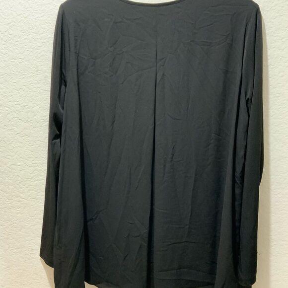 NWOT Susan Graver Artisan Liquid Knit Black Top Overlay Jewel Embellished Small - Picture 5 of 13
